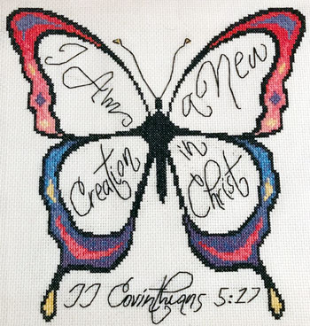 New Creation Butterfly stitched by Trish Estes